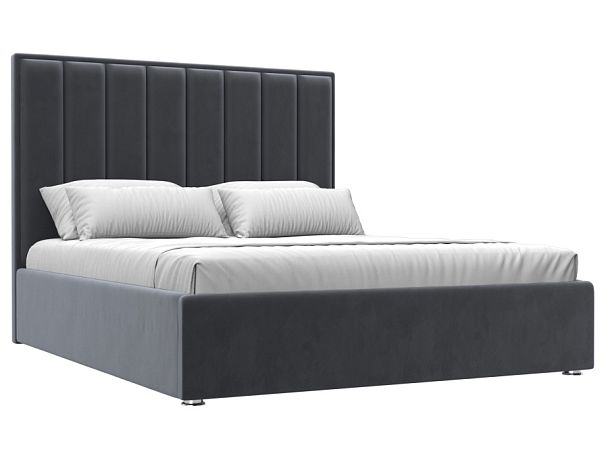 Интерьерная кровать Афродита 160 (полностью велюр серый) - Вид 1