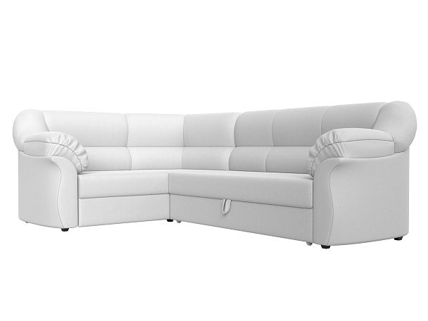 Диван угловой Карнелла левый (полностью экокожа белая) - Вид 3