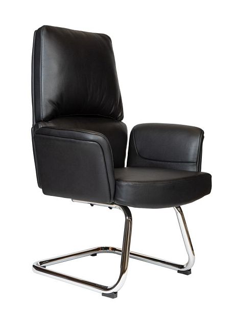 Кресло офисное / Bonno CF  / черная  кожа/ алюминевая база - Вид 1