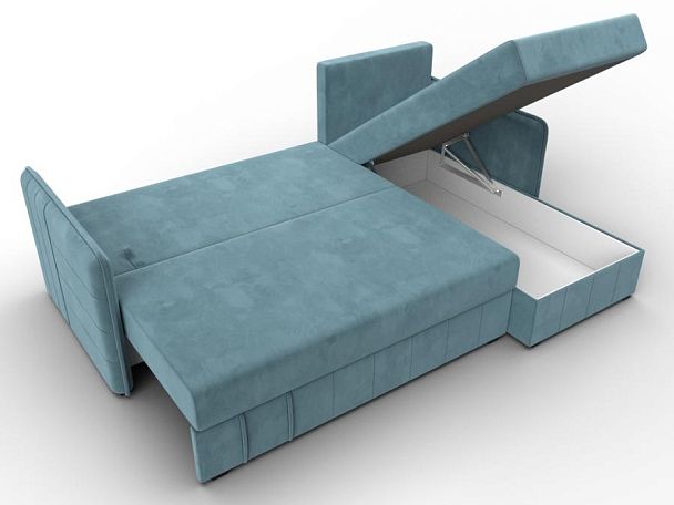 Диван угловой Слим угол универсальный Велюр бирюзовый - Вид 9