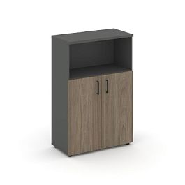 Style Project Шкаф средний широкий SN.STS.E-201 Антрацит/Вяз Благородный/Черный Ручки 796*400*1203 - Фото предпросмотра