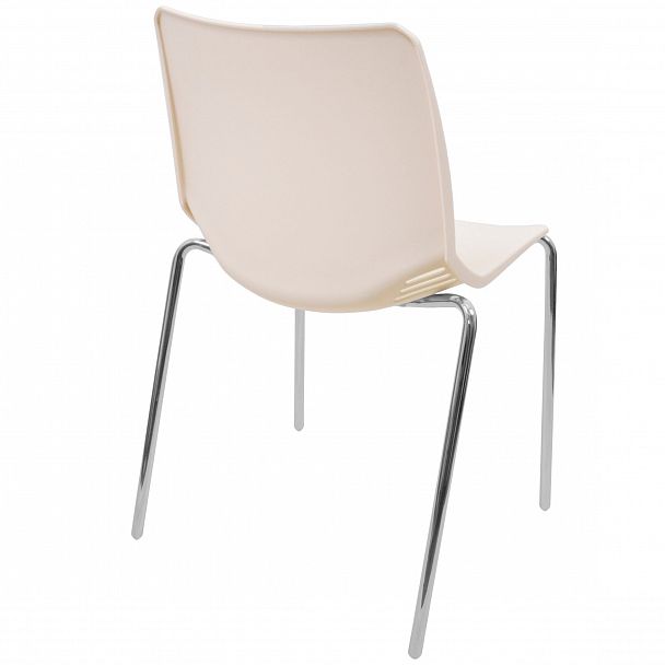 Стул Race (4 ножки) каркас Хром, белый, стопируемый - Вид 3