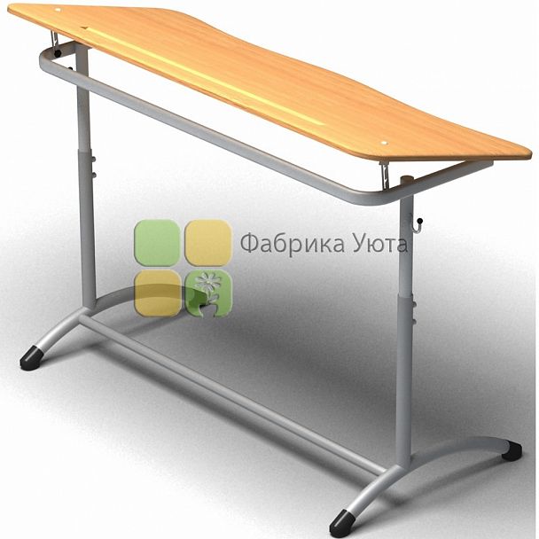 Парта двухместная ЭКСТРА (Р) с угл. накл. стол., рег.  (3-5 гр) - Вид 1