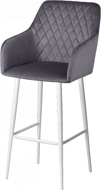 Комплект барных поворотных кресел Барли К, темно-серый H-15/белый, 2 шт. - Вид 2