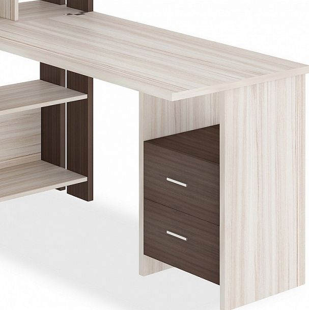 Стол компьютерный Домино Лайт СТЛ-ОВХ+С120Прям Карамель/Шамони - Вид 2