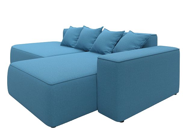 Диван угловой Лига-065 угол правый Рогожка голубой - Вид 3