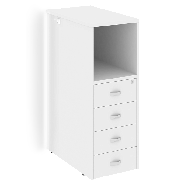 Onix Тумба с подсветкой 4 ящика завершающая, правая O.R-TV-4.S (R) Белый бриллиант 436*767*1185 - Вид 1