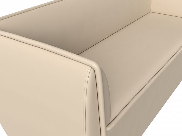 Прямой диван Бергамо 3-х местный (полностью экокожа бежевая) - Вид 4