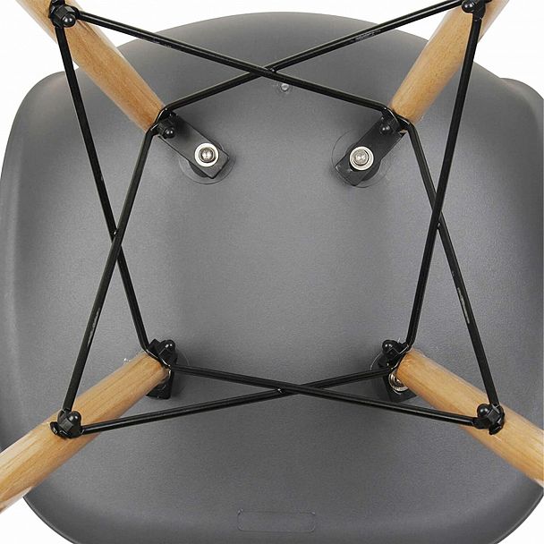Стулья BRABIX "Eames CF-010", КОМПЛЕКТ 4 шт., пластик серый, опоры дерево/металл, 532632, 2033A - Вид 8