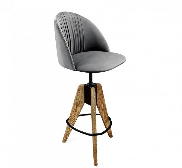 Стул барный Sheffilton SHT-ST35-1/S92 угольно-серый/брш.коричневый/черный муар - Вид 2