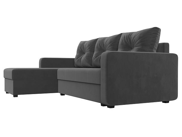 Диван угловой Ливерпуль Лайт левый угол Велюр серый - Вид 3