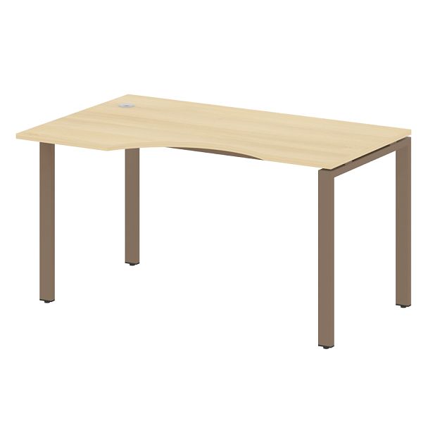 Metal System Стол криволинейный левый на П-образном м/к БП.СА-2 (L) Акация/Мокко металл 1400*900*750 - Вид 1