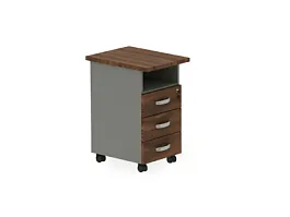 БЕРЛИН / BERLIN Тумба приставная левая 450х580х740 Орех Вармия/Серый - Фото предпросмотра