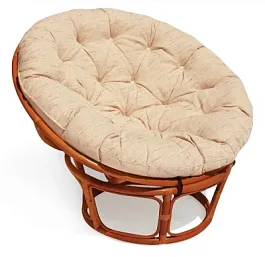 Кресло Папасан/Papasan (23/01 W) /с подушкой и ремешками/Cognac (коньяк) - Фото предпросмотра