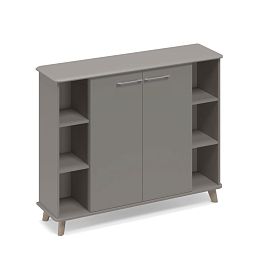 Шкаф средний полузакрытый греденция Time metal ТМ 342 МП/ВЛ/ВЛ мокко премиум - Фото предпросмотра