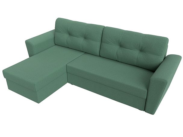 Диван угловой Амстердам Лайт левый угол Рогожка зеленый - Вид 6