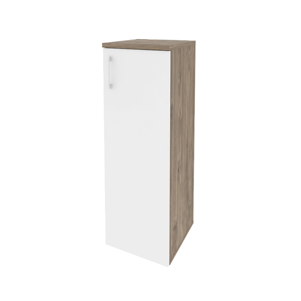 Onix Шкаф средний узкий правый O.SU-2.3 (R) Тиквуд темный/Белый бриллиант 400*420*1207 - Вид 1