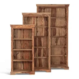 Шкафы для книг (набор 3 шт.) Бомбей-0761A, палисандр, Natural tinted (натуральный тонированный) - Фото предпросмотра