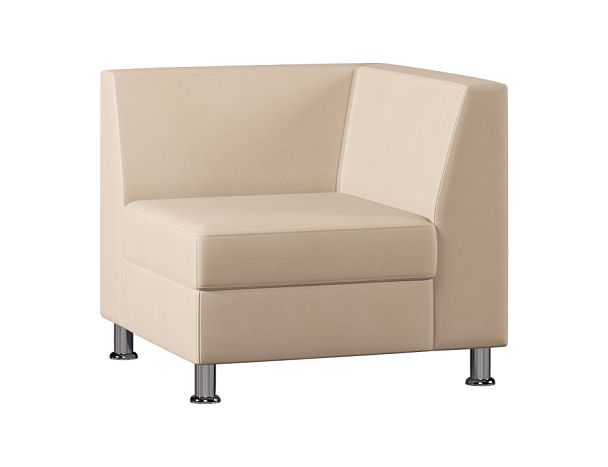 Модуль Everprof Monro с подлокотником одноместный левый Экокожа Бежевый - Вид 1
