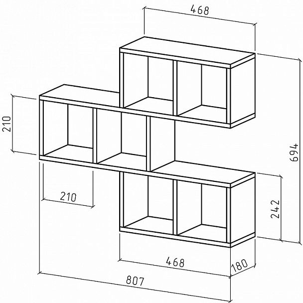 Полка книжная Вайс-3 - Вид 2