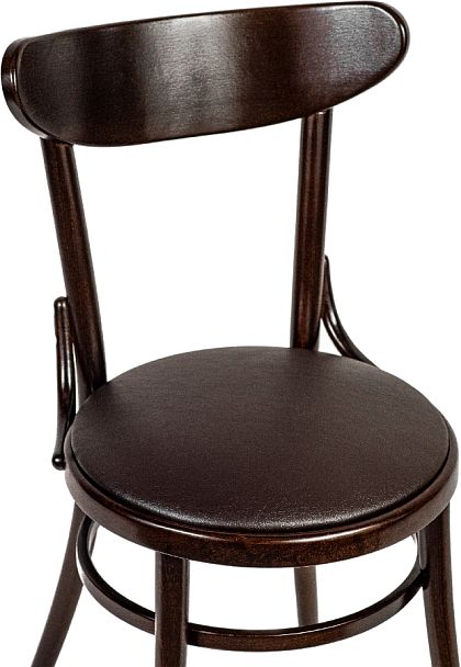 Комплект венских деревянных стульев Милем темный орех/коричневая экокожа, 2 шт. - Вид 6