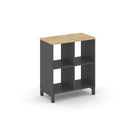 Style Project Каркас стеллажа 2 яр. SN.KS-220 Антрацит/Тиквуд Светлый/Металл Антрацит 754*400*881 - Фото предпросмотра