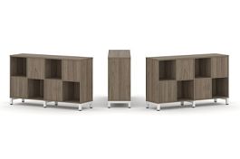 Стайл Проджект Набор стеллажа 2-х сторон., 2 яр. SN.NSD-241 Вяз Благородный/Металл Белый 1488*400*88 - Фото предпросмотра