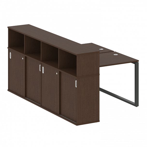 Рабочая станция "Metal System" БО.РС-СШК-4.1 венге/антрацит - Вид 1