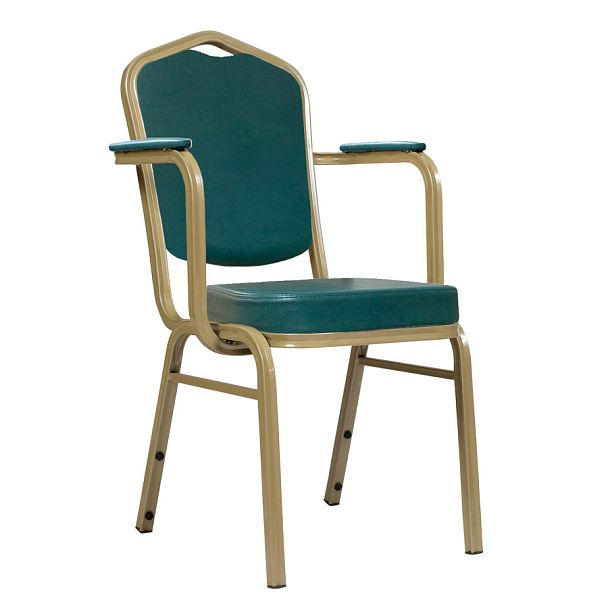 Хит 25 с подлокотниками и широким сиденьем, экокожа pegas aqua, каркас шампань - Вид 1