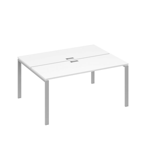 Станция (2х160) рабочая с опорами UNO A4 А4 Б1 172 БП белый премиум / металлокаркас серый - Вид 1