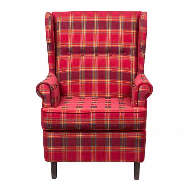 Кресло Дженкс, шотландская клетка красная - Вид 5