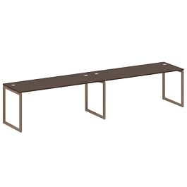 Metal System Quattro Р. ст. на 2 раб. места на О-образном м/к 40БО.СМ-2.5 Венге/Мокко металл 3600*720*750 - Фото предпросмотра