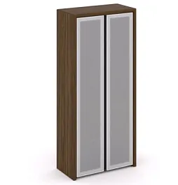 CORNER COR.ST-1.10R Шкаф высокий широкий (2 высоких фасада стекло сатин в раме) Corner кабинет руководителя  графит - Фото предпросмотра