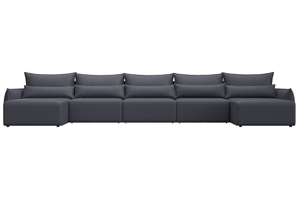 Диван П-образный Лига-051 НПБ МегаЛонг Экокожа серый - Вид 2