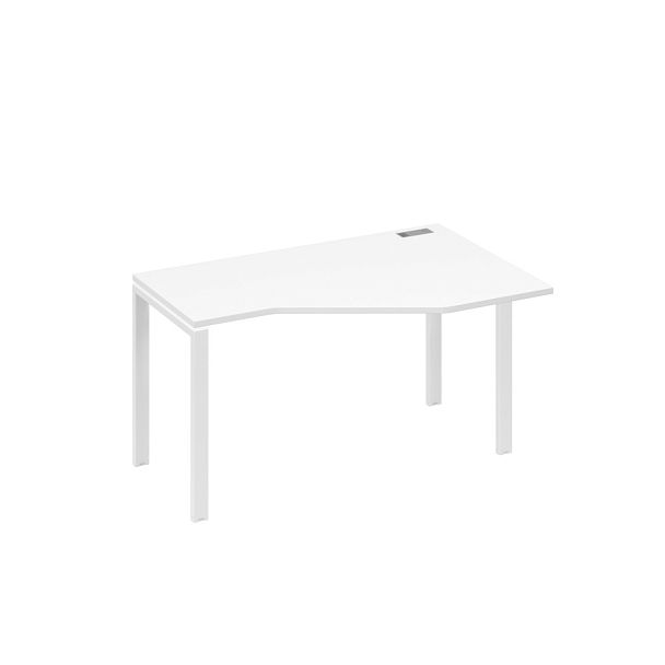 Стол эргономичный правый "Техно" на металлокаркасе UNO A4 А4 Б1 054 БП белый премиум / металлокаркас белый - Вид 1