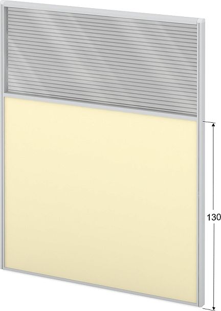 Модуль комбинированный "Мобильные офисные перегородки «Логика»"  ПК-ЛГ-МДК200х160/130Ж/Д-В1-308 серый - Вид 1