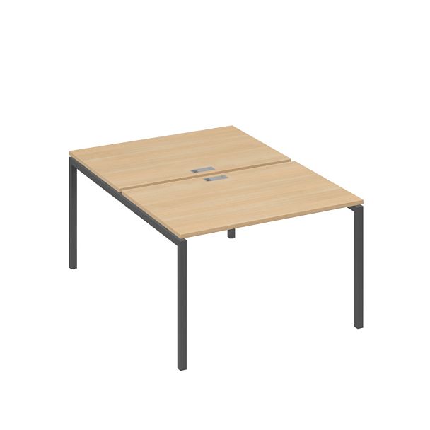 Рабочая станция (2х120) на каркасе DUE A4 А4 Б2 176 БП натуральный дуб / металлокаркас антрацит - Вид 1