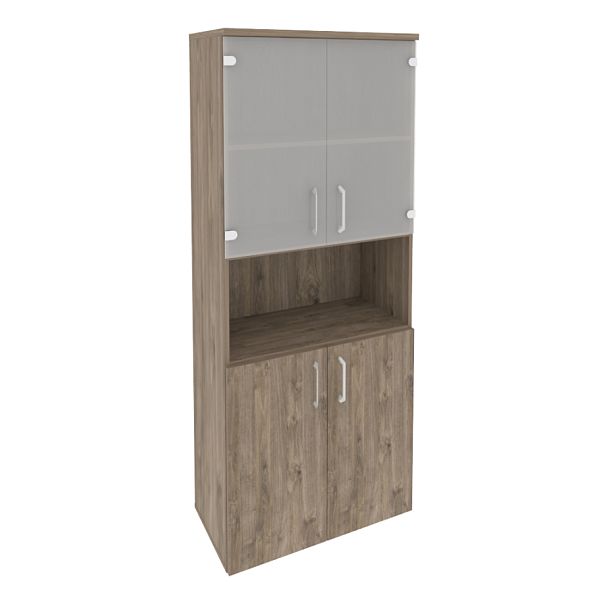 Onix Шкаф высокий широкий O.ST-1.4 Тиквуд темный 800*420*1977 - Вид 1