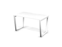 MATRIX 121S101-V Стол прямой, проводник вырезной (V-обр. опоры) 1380х780х775 Белый - Фото предпросмотра