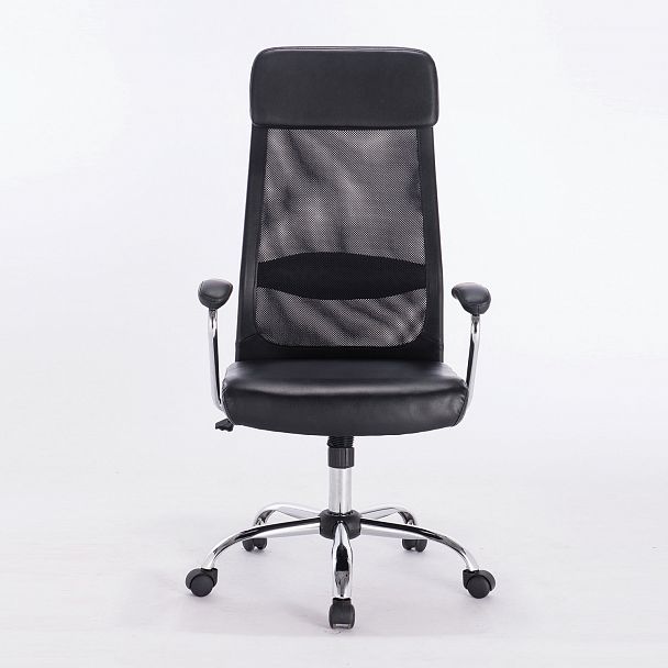 Кресло офисное BRABIX "Flight EX-540", хром, экокожа, сетка, черное, 531850 - Вид 5