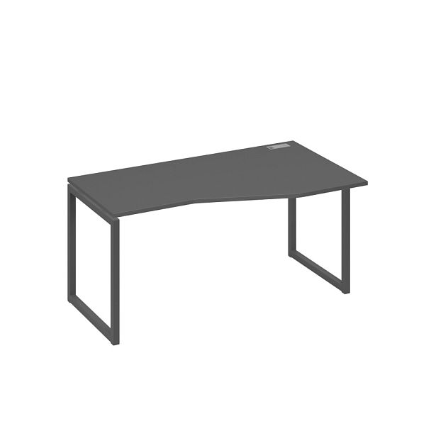 Стол эргономичный правый "Техно" на металлокаркасе QUATTRO A4 А4 Б4 066 БП антрацит премиум / металлокаркас антрацит - Вид 1