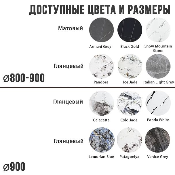 Стол круглый Nick 80, керамика матовая Black Gold - Вид 3