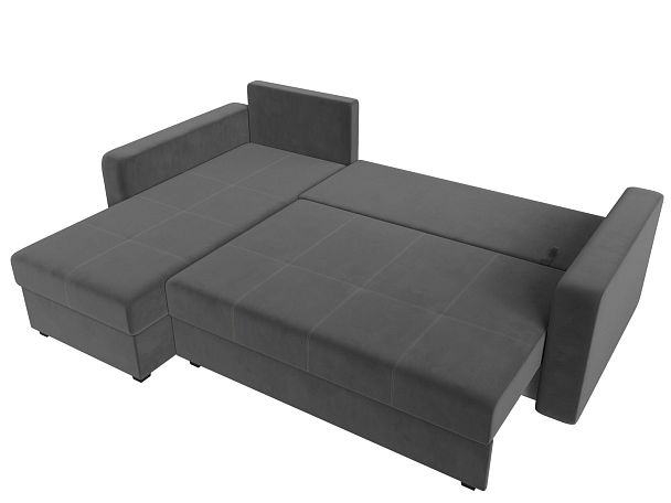 Диван угловой Ливерпуль Лайт левый угол Велюр серый - Вид 8