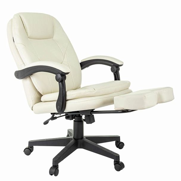 Кресло офисное CH-868N-BF, синхромеханизм, подставка для ног, экокожа, бежевое, 2018357 - Вид 10