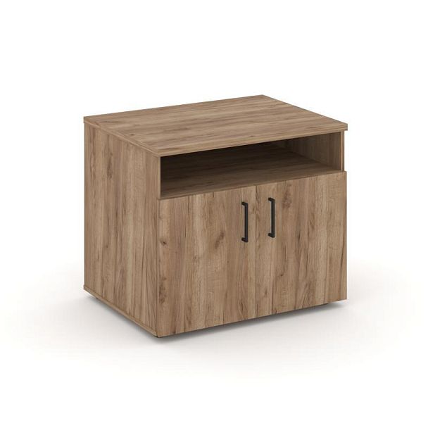 Стайл Проджект Тумба для оргтехники/сервисная SN.TS-001 Дуб Табак/Черный Ручки 796*600*680 - Вид 1