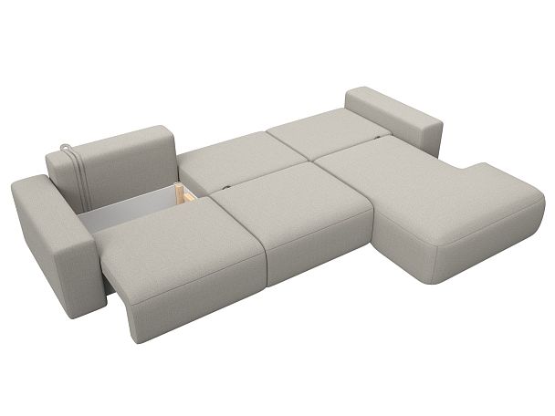 Диван угловой Лига-036 НПБ Классик Лонг правый угол Рогожка бежевый - Вид 9