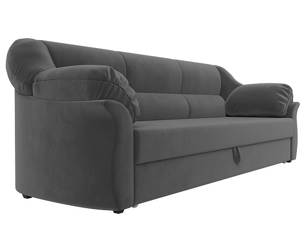Диван прямой Карнелла (полностью велюр серый) - Вид 3