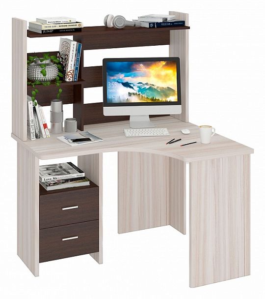 Стол компьютерный Домино Лайт СКЛ-Угл120+НКЛ-120 Венге/Карамель правый - Вид 2