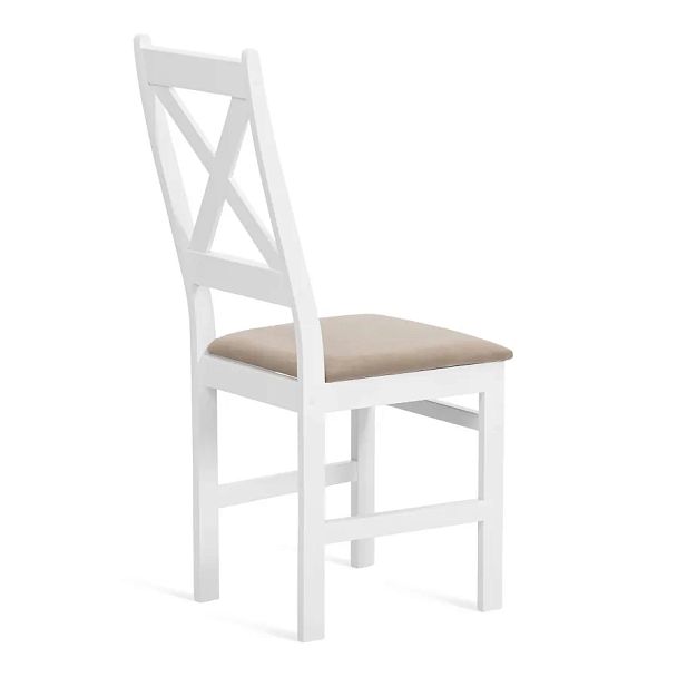 Стул Кроссман/Crossman, Многослойный березовый шпон, white/велюр бежевый - Вид 3
