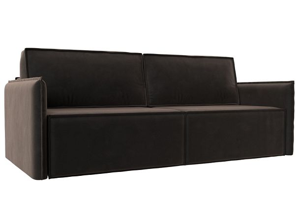 Диван прямой Либерти (полностью велюр коричневый) - Вид 1